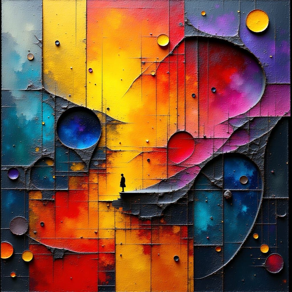 Molten Metal Circuitry in Abstract Expressionist Style