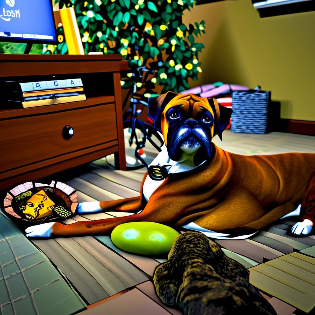 Majestic Boxer in Enchanted Forest