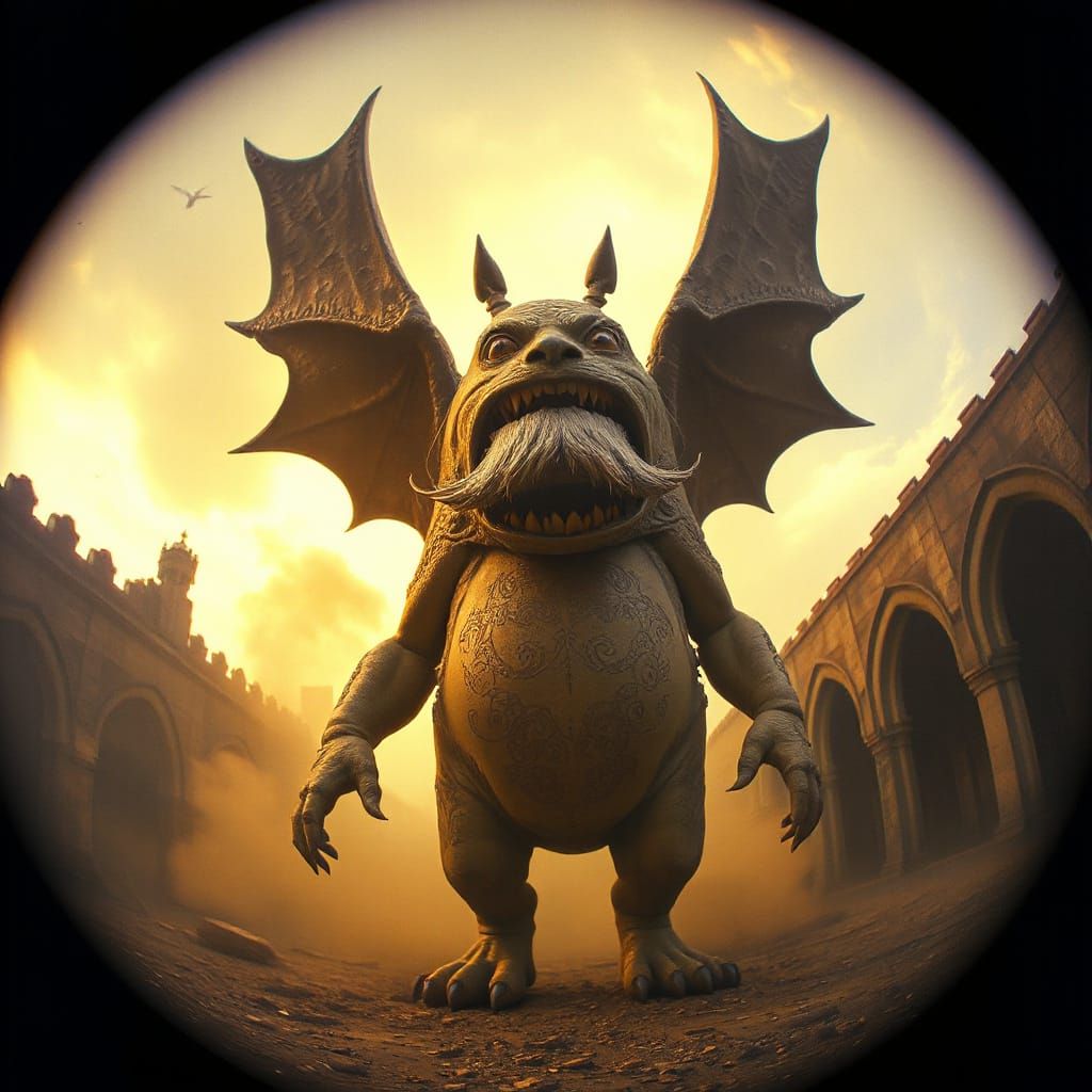 Dreamlike Hybrid Creature in Surrealist Realm