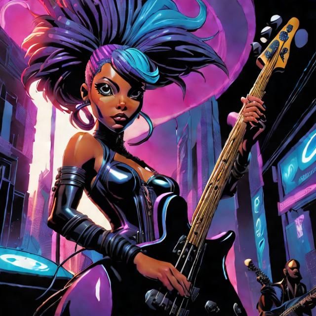 Cyberpunk Band Comic Art in 8K Resolution