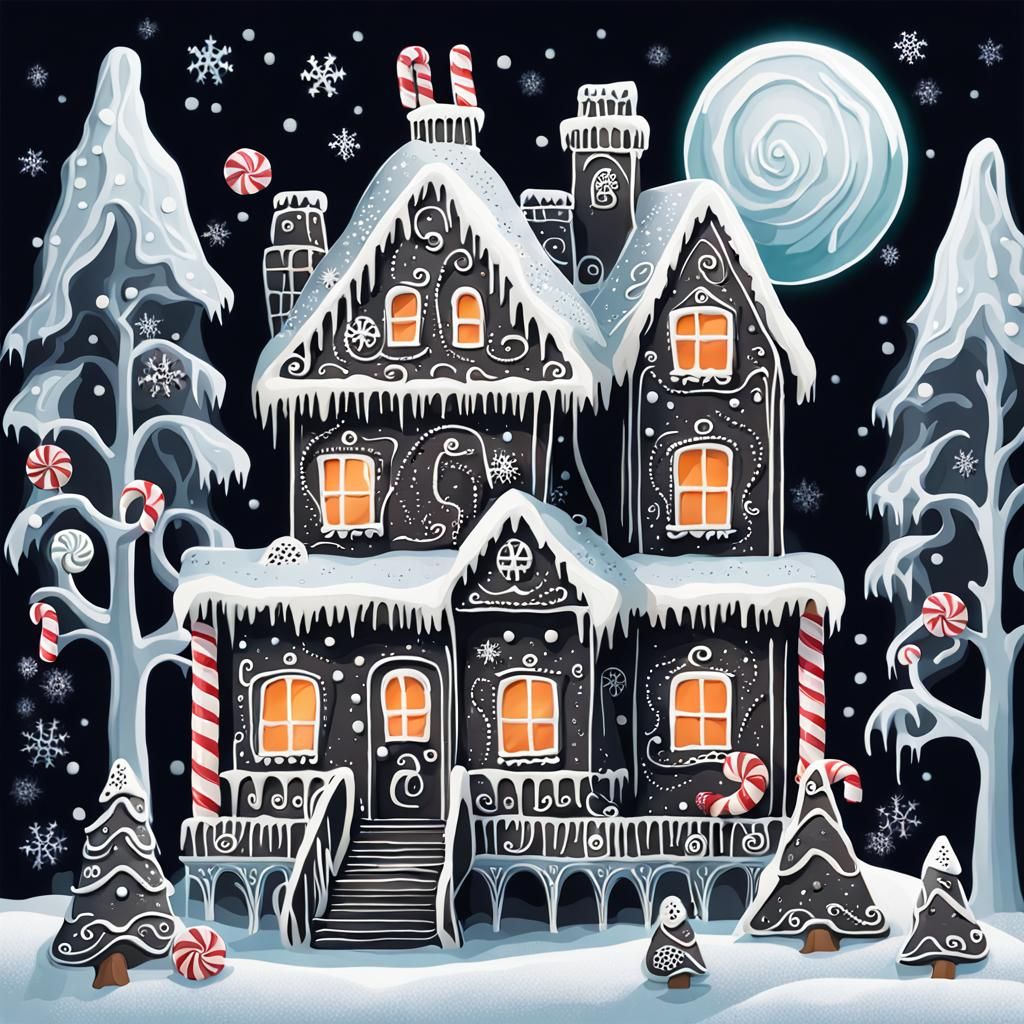 Haunted Gingerbread House in Winter Wonderland