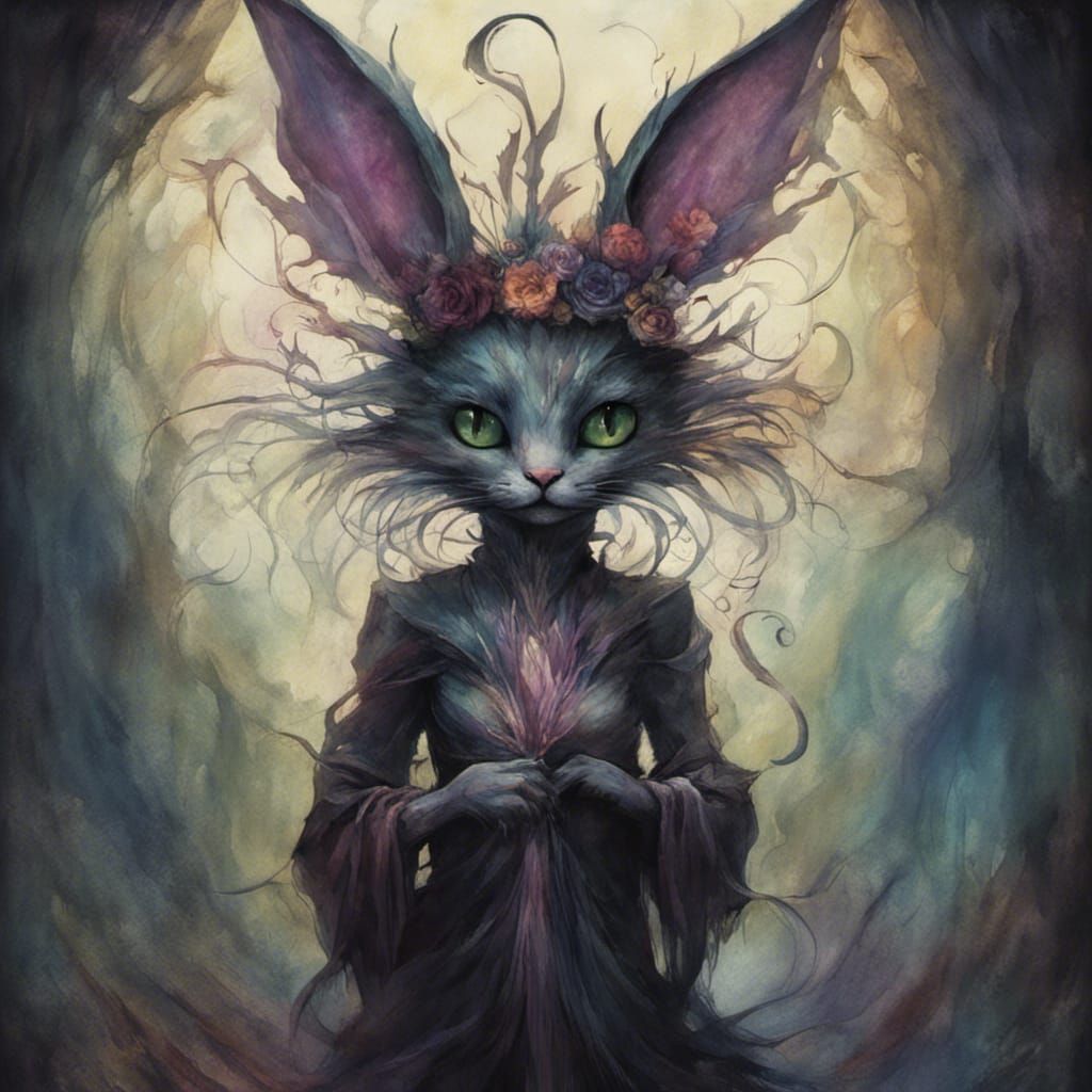 Colorful Shadow Fairy Creature in Prisma Style