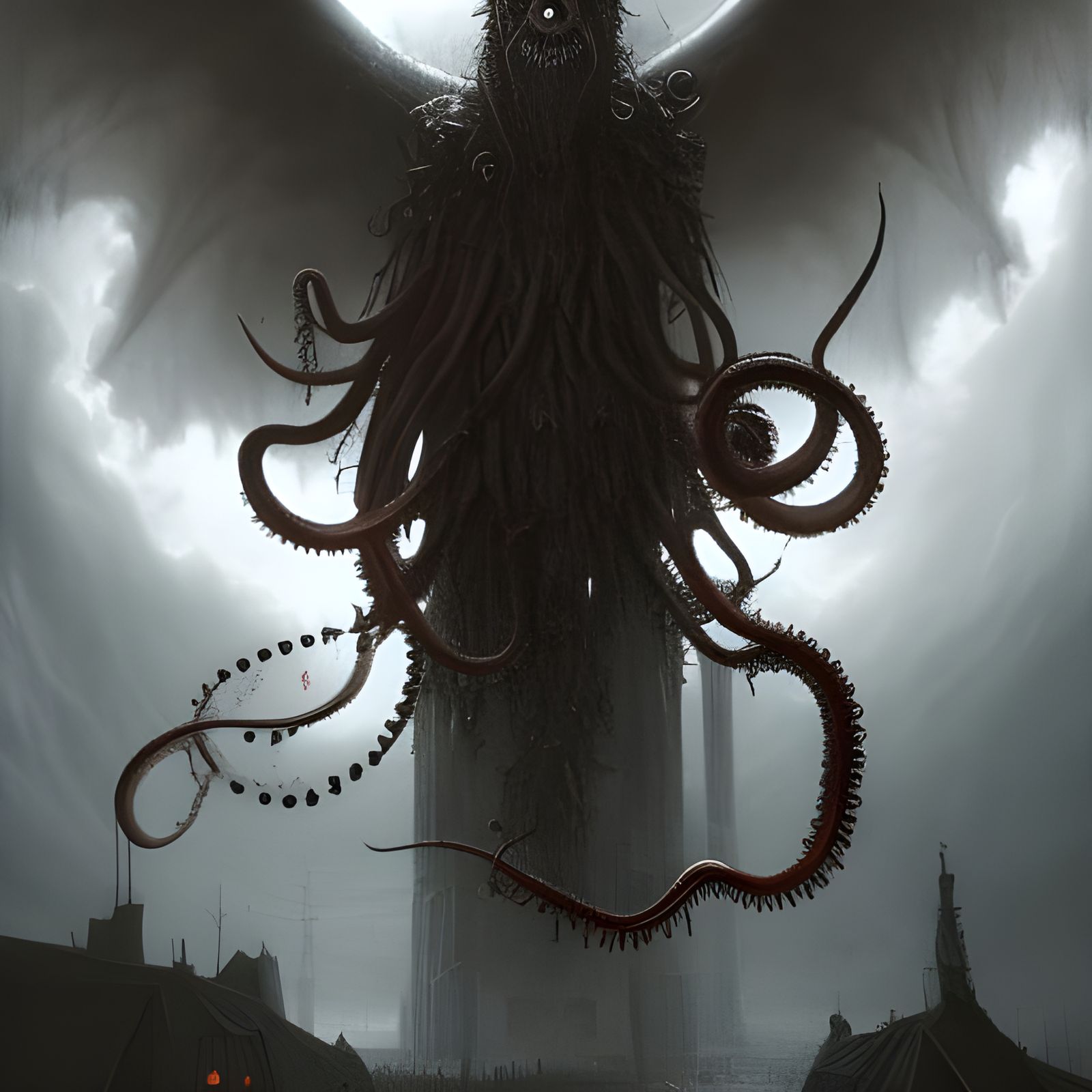 Lovecraftian Abomination in Dark Fantasy Style
