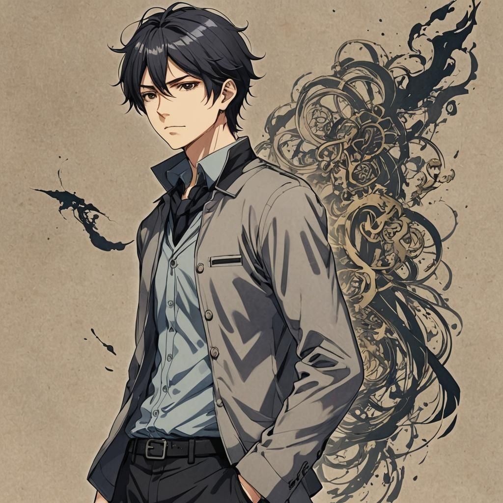 Anime Boy with Blue Energy