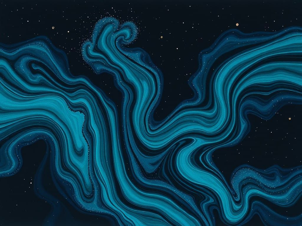 Ethereal Twilight under Darkened Starry Skies