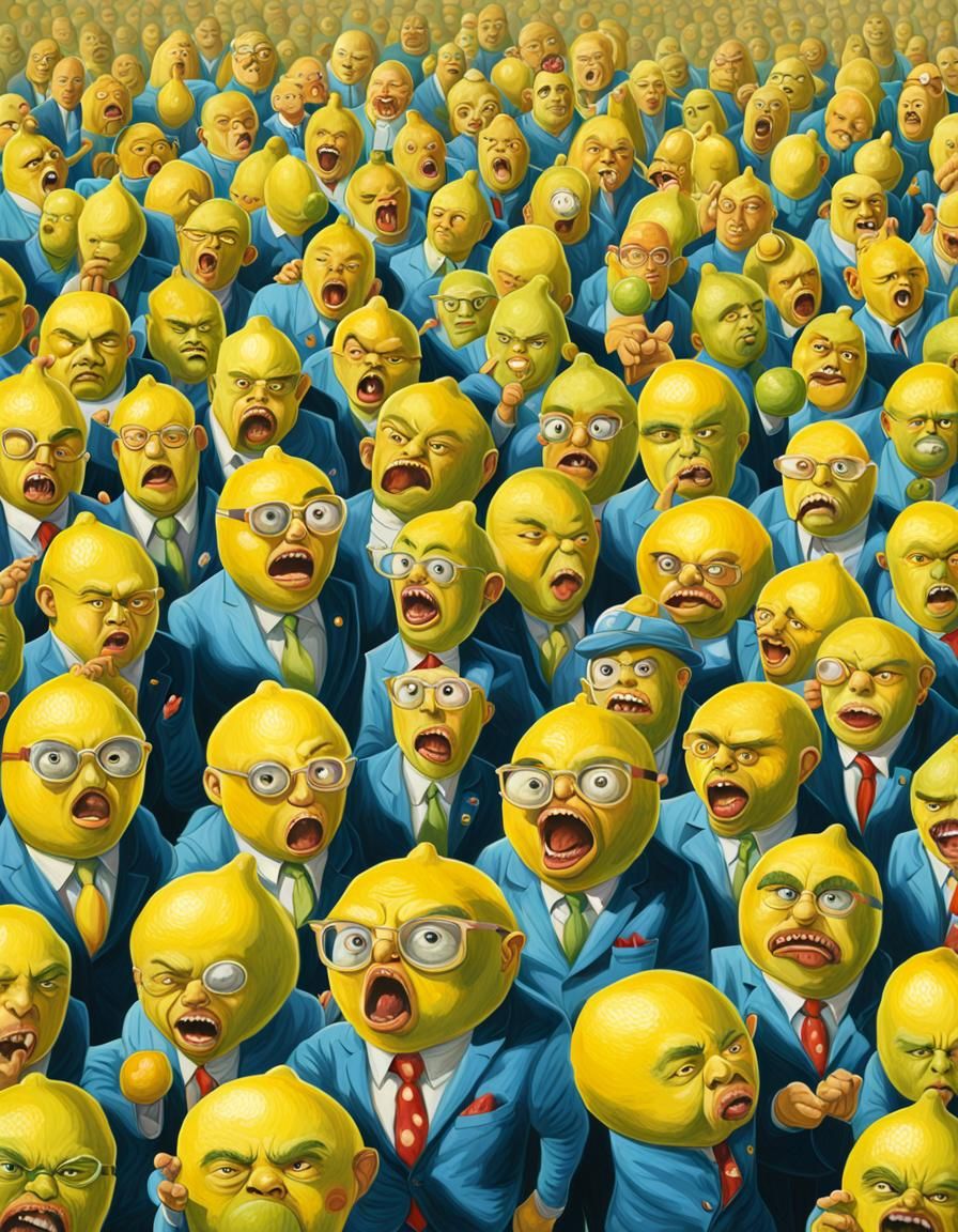 Lemon Rebellion: Hyperrealistic Animated Protest