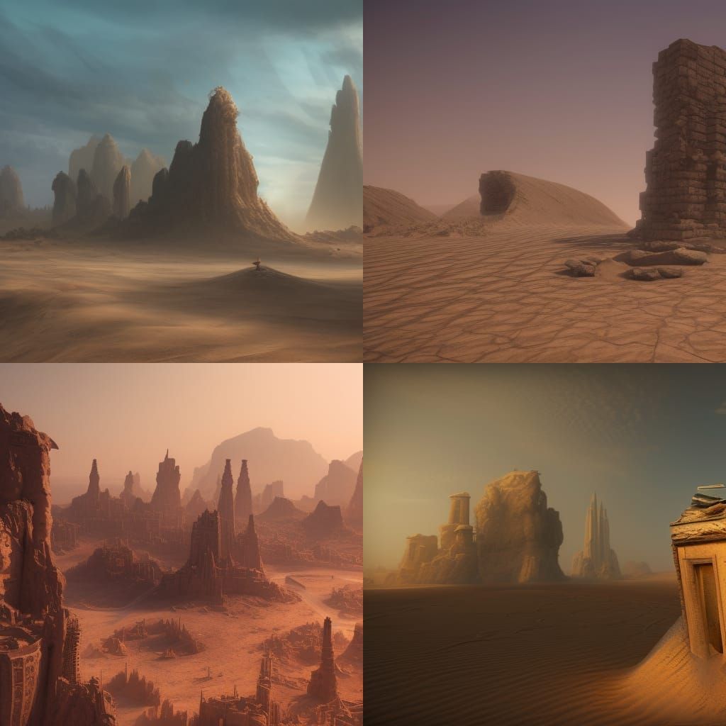 Desert Ruins in Detailed Matte Painting