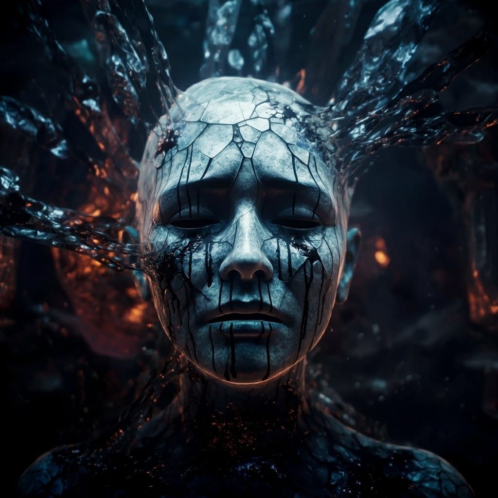 The Weight of Existence: A Translucent Being's Descent