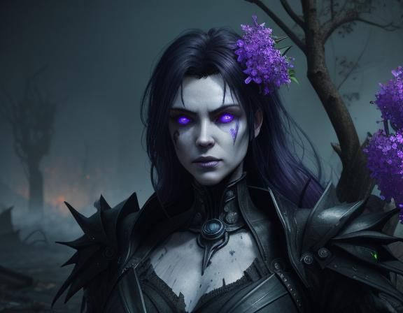 Cybernetic Vampire Ascending in Blue Fire