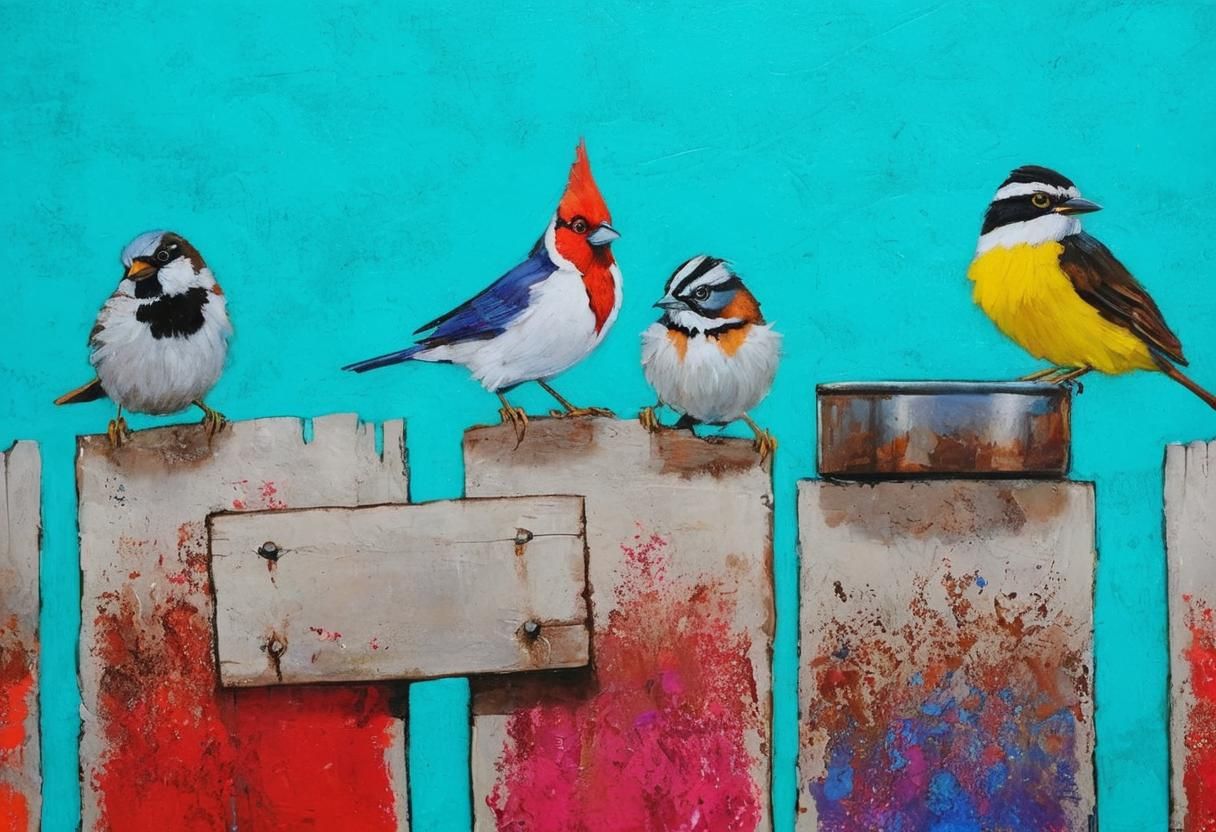 Peaceful Avian Scene in Rustic Woodland