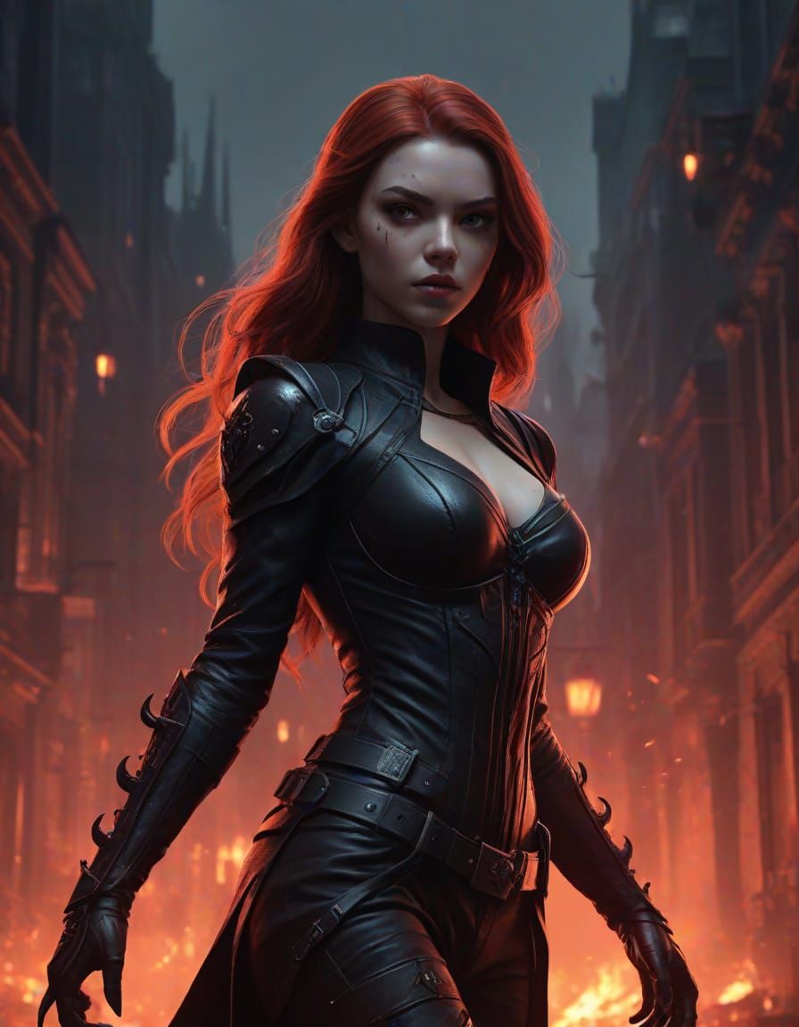 Anya Taylor-Joy as Satana Hellstrom Dark Fantasy Comic Art