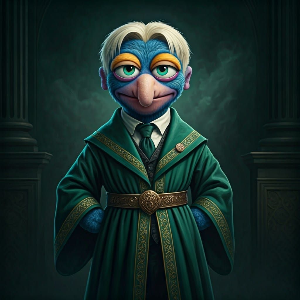 Chibi Gonzo Slytherin in Emerald Robes