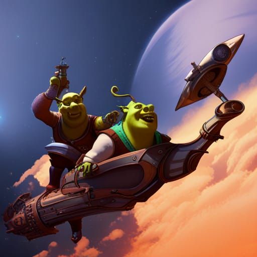 Shrek and Donkey Save Earth as Space Gods