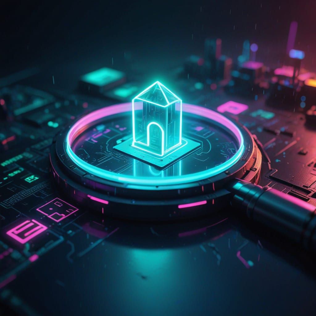 Futuristic 3D Logo Design with Neon Glow