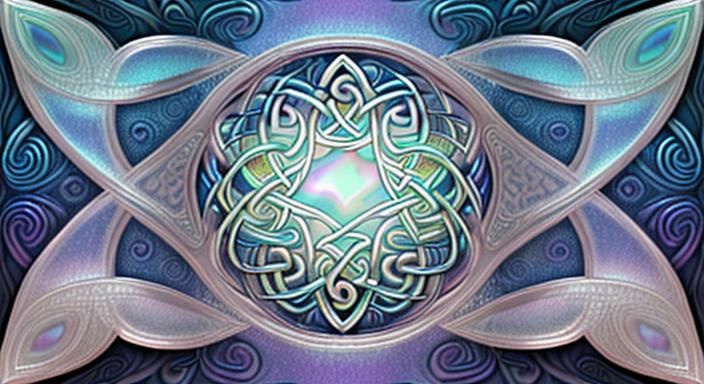 Iridescent Mother of Pearl Celtic Abstract Design