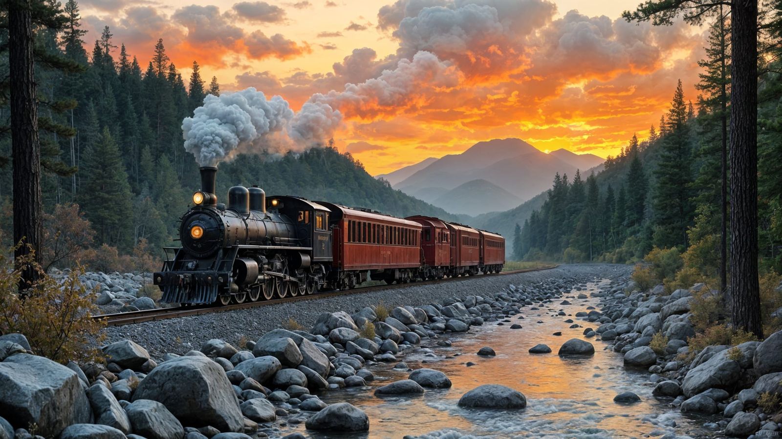 1800’s train traveling through North Carolina.