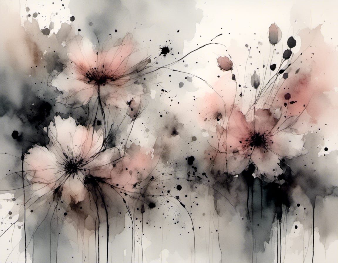 florals in muted tones of dusty roses