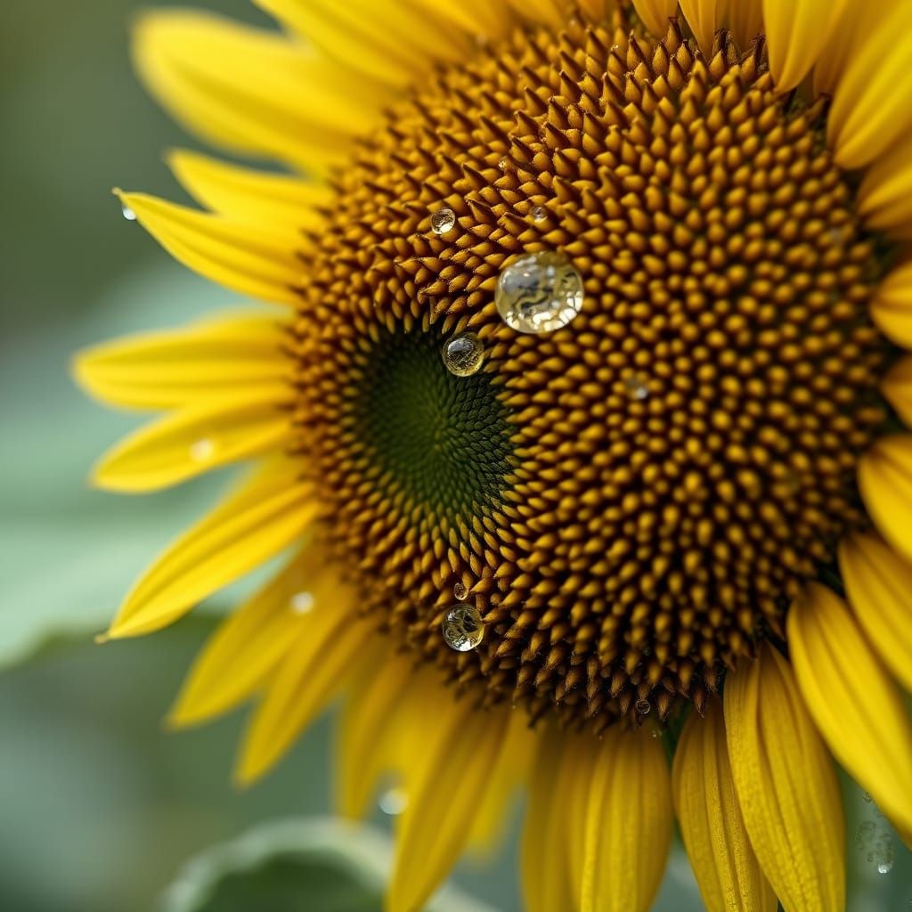 Detailed Sunflower Macro Inspired by Botanical Art