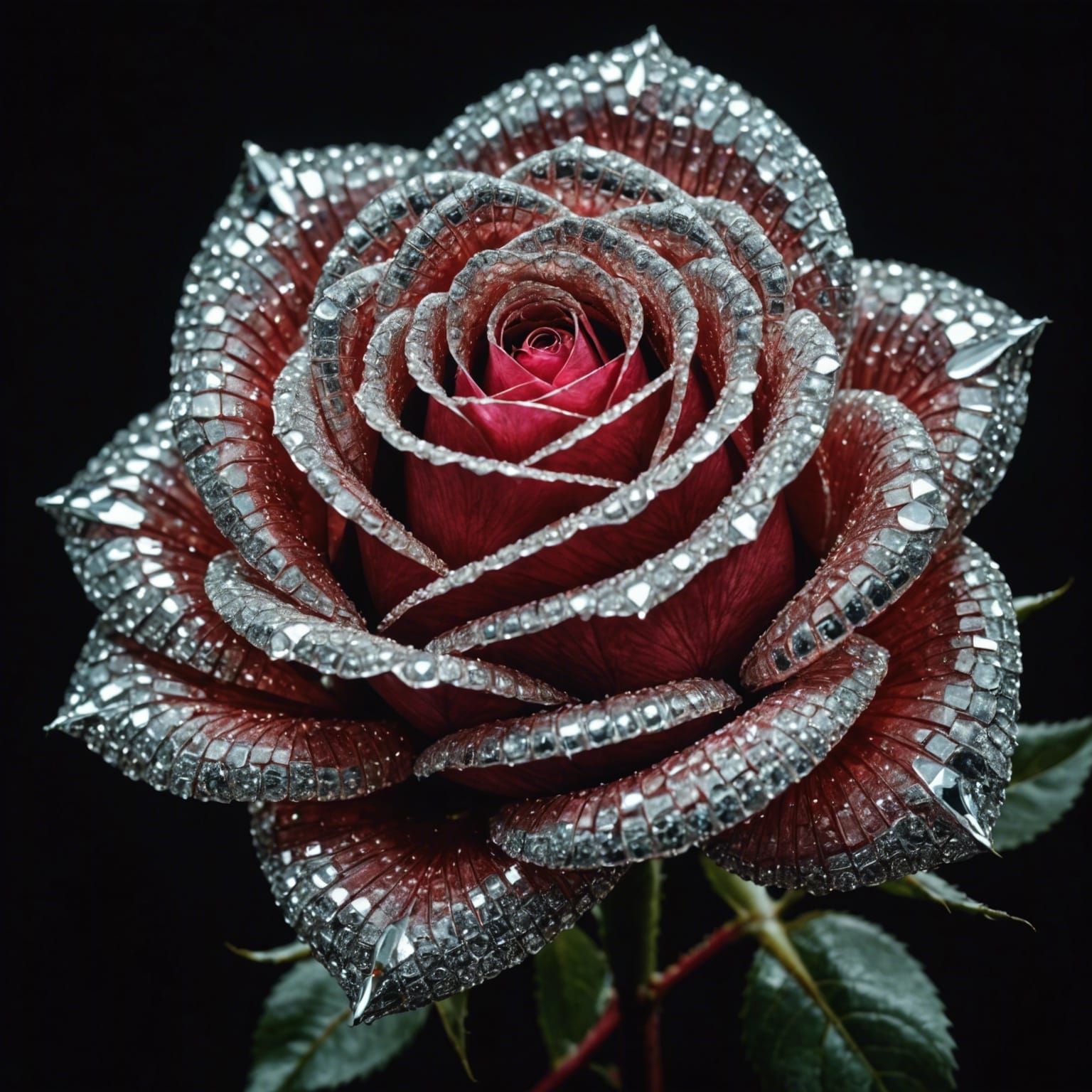 A rose made out of diamonds
