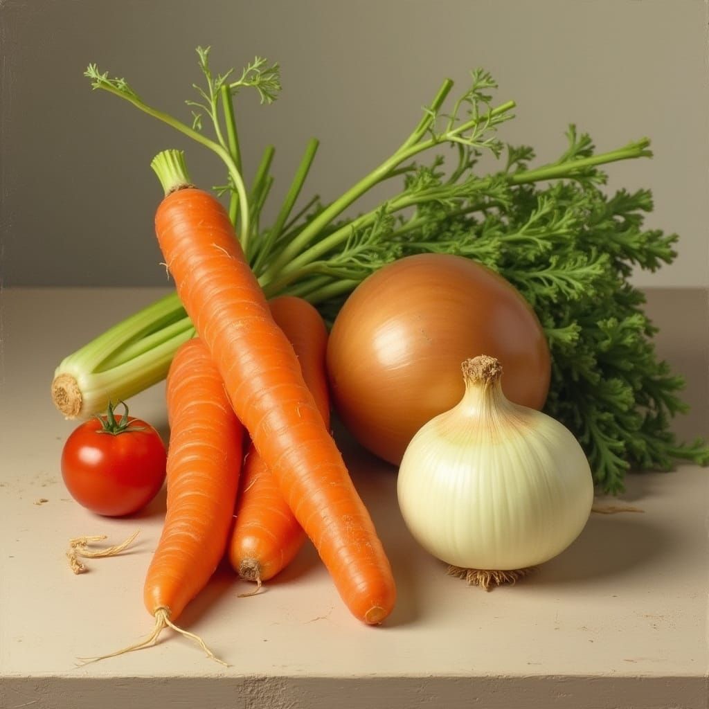 Still Life of Vegetables in Impressionist Style