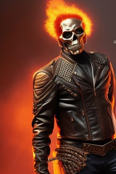 Ghost Rider Concept Art in Doré Style