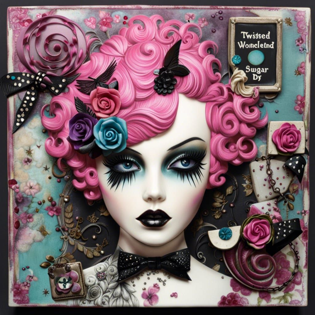 Encaustic Dream-punk: Twisted Wonderland Art