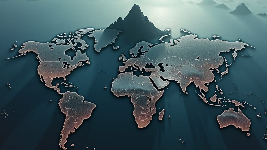 Dystopian World Map with Rupes Nigra in Matte Painting