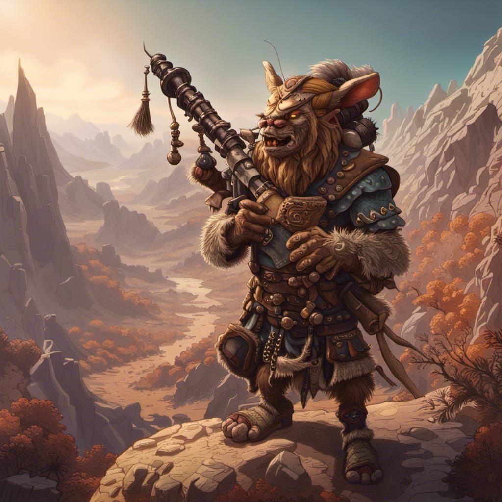 Bugbear bagpiper - he'll play at your summer wedding for a h...