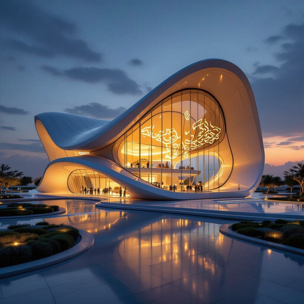 Neo-Futuristic Complex with Kinetic Elements in 8K