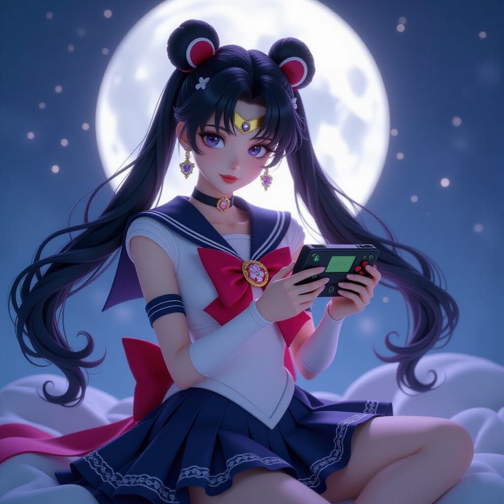 Gothic Sailor Moon Playing a Game