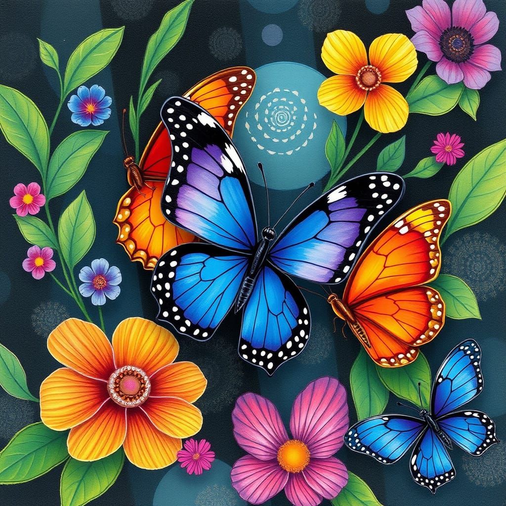 Vibrant Butterflies in Stunning Contrasts