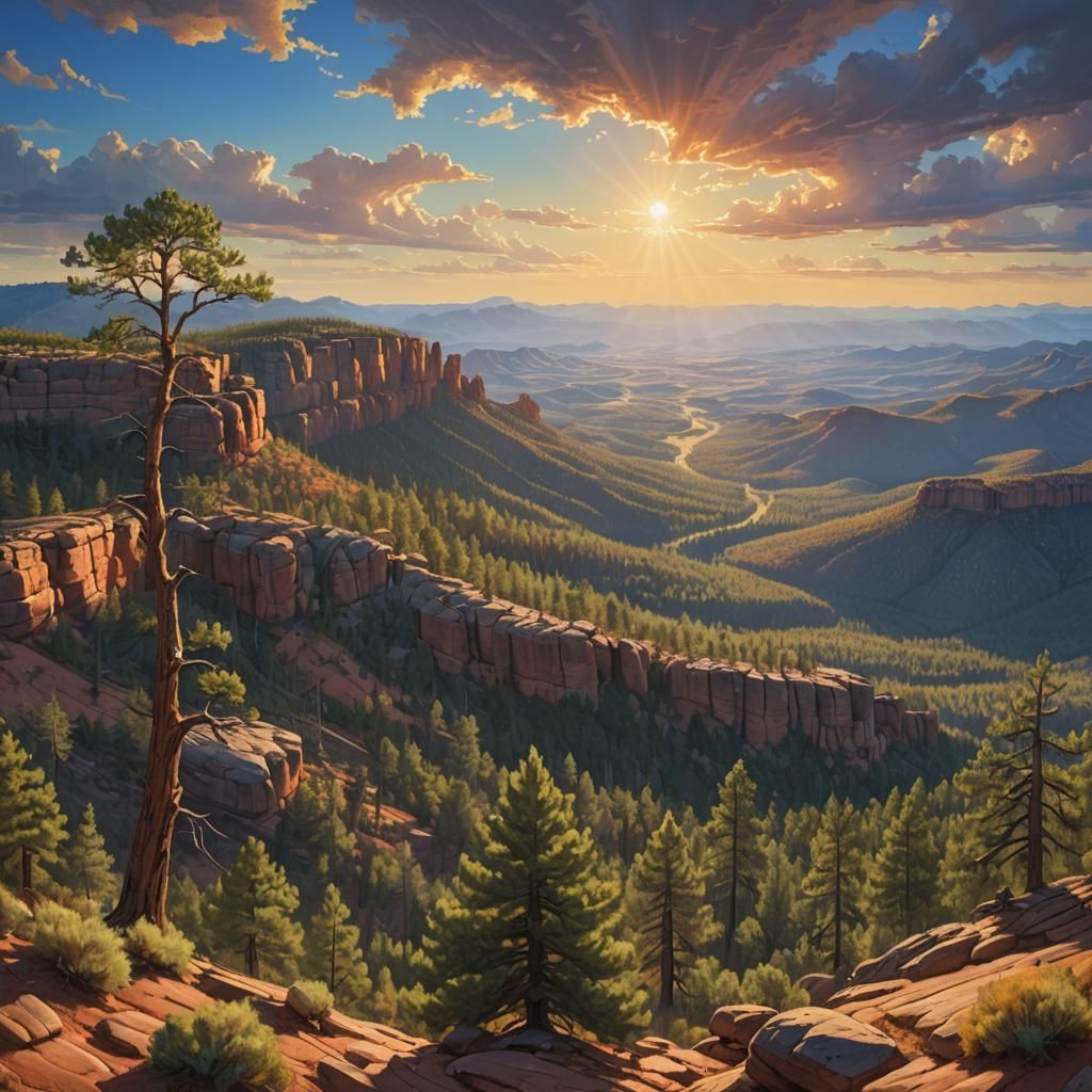 Dreamy Vista of Arizona's Mogollon Rim