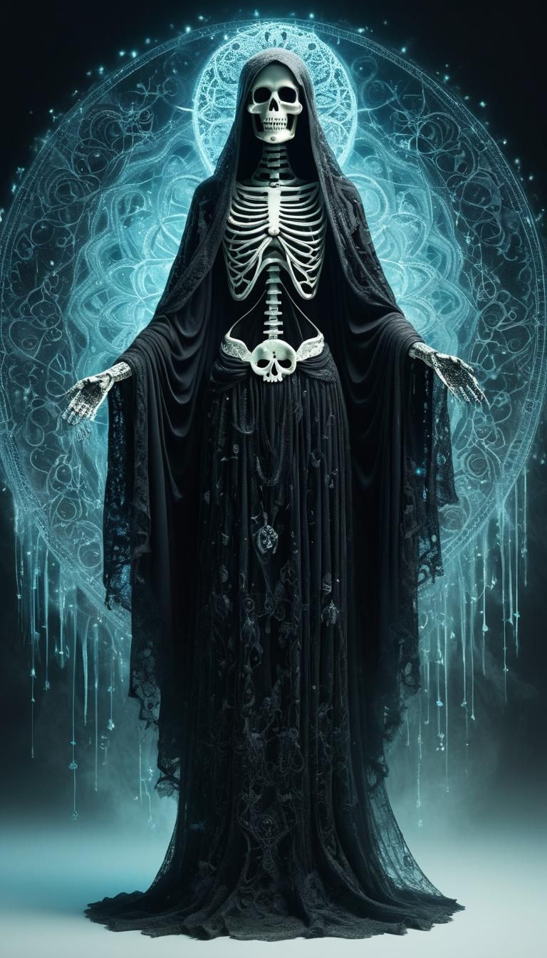 Santa Muerte, digital painting 8K highly detailed smooth and...