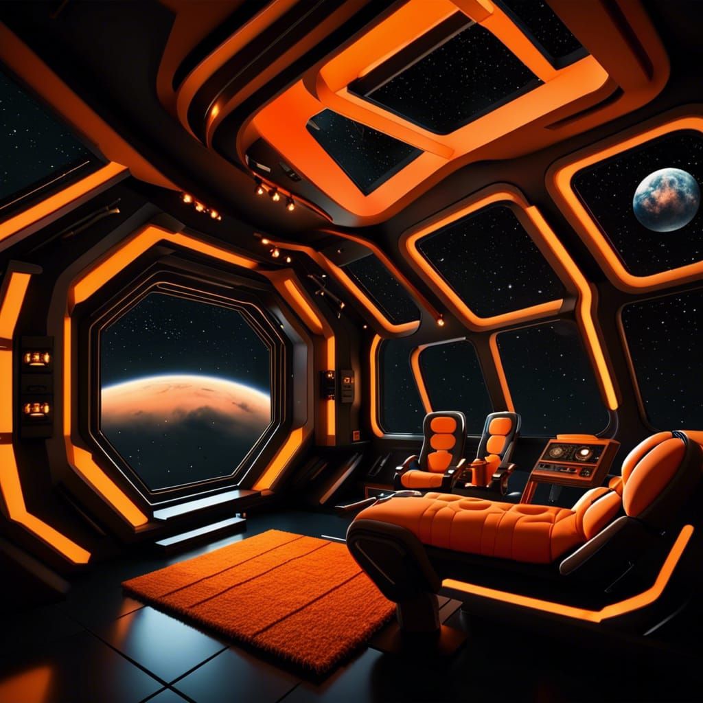 Sci-Fi Spaceship Interior in Cinematic Style