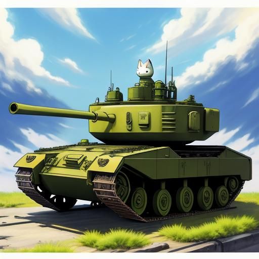 Anime Cat Tank in Manga Style