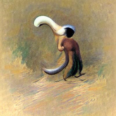 Horned and Tailed Humanoid Figure