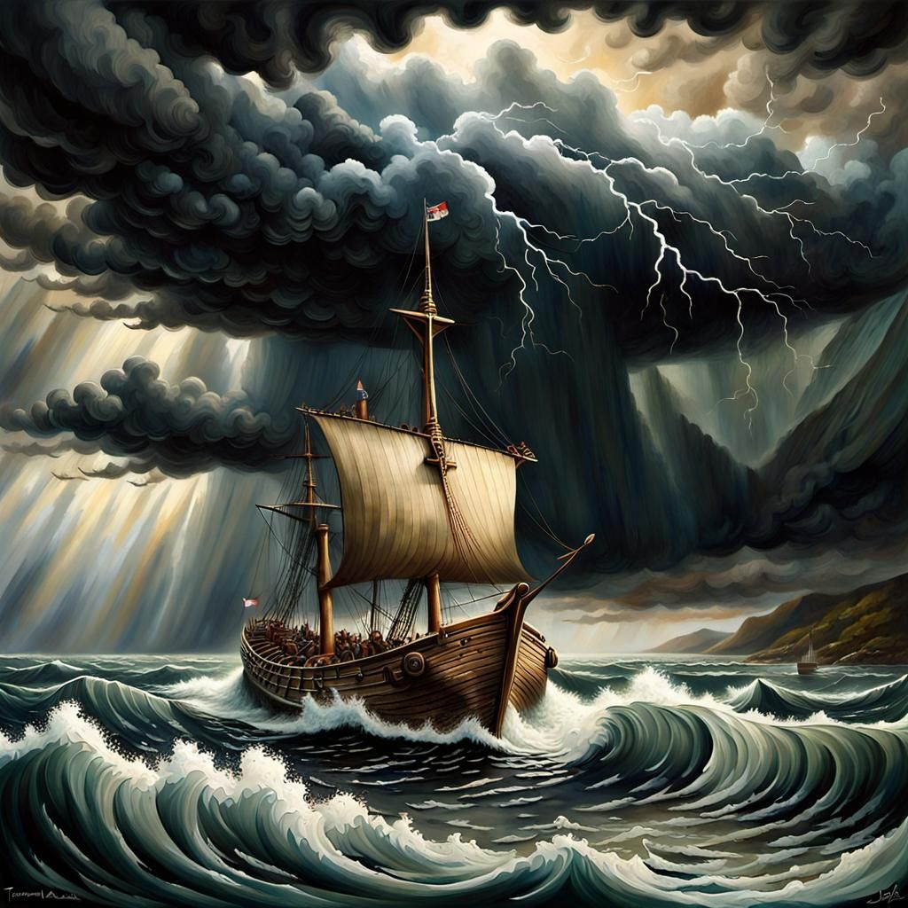 Stormy Voyage: Scottish Galley at European Port