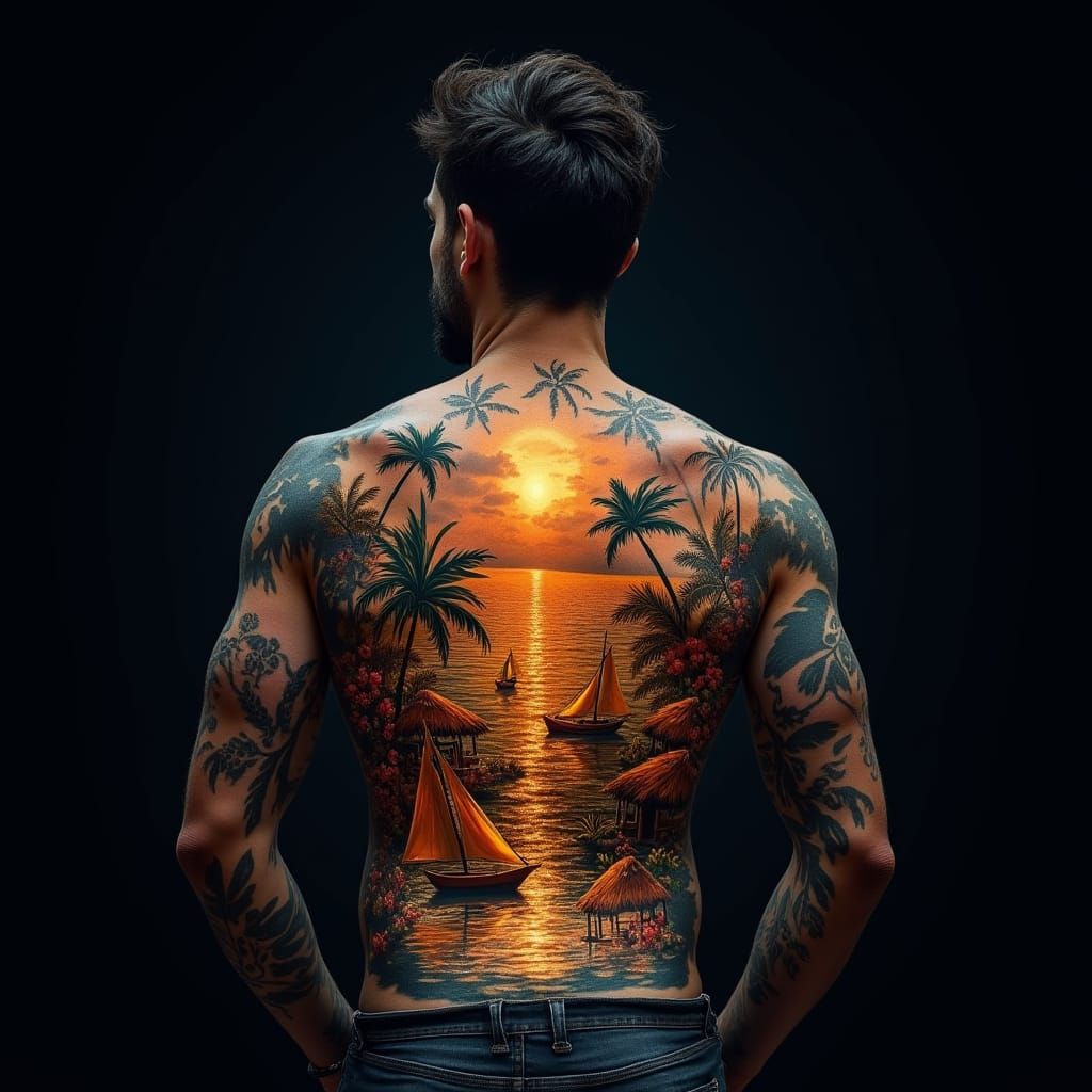 Luminous Tattoo Art: Water-World Wonderland