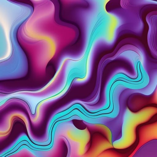 Abstract Marble Clouds with Fractal Zentangle Design