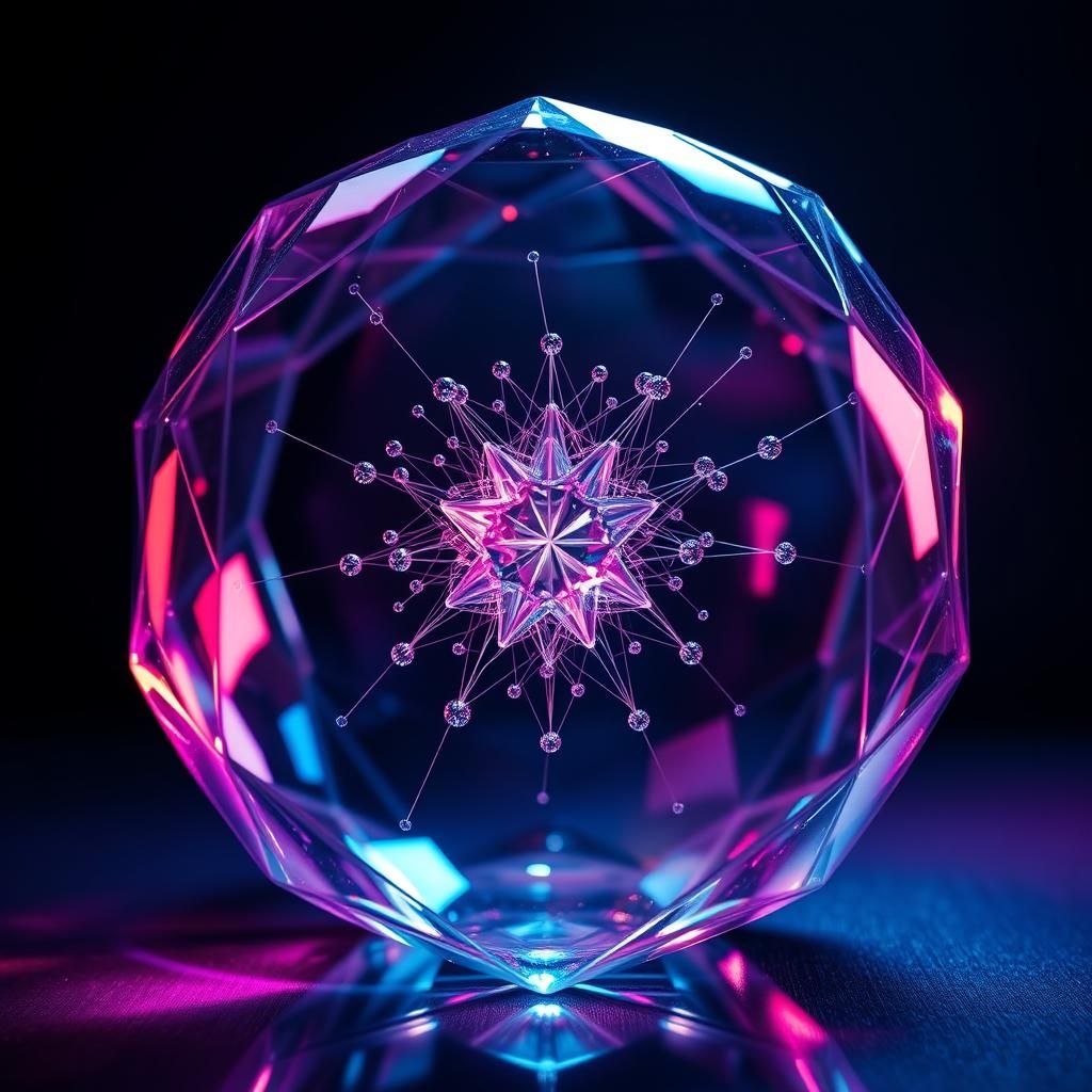 3D Macro Render: Dark Shadows and Polychrome Glass