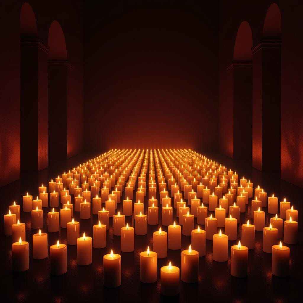 Sacred Candlelit Space Evokes Peaceful Introspection