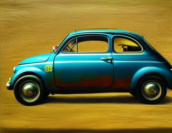 Fiat 500 with Christmas Tree, Renaissance Style