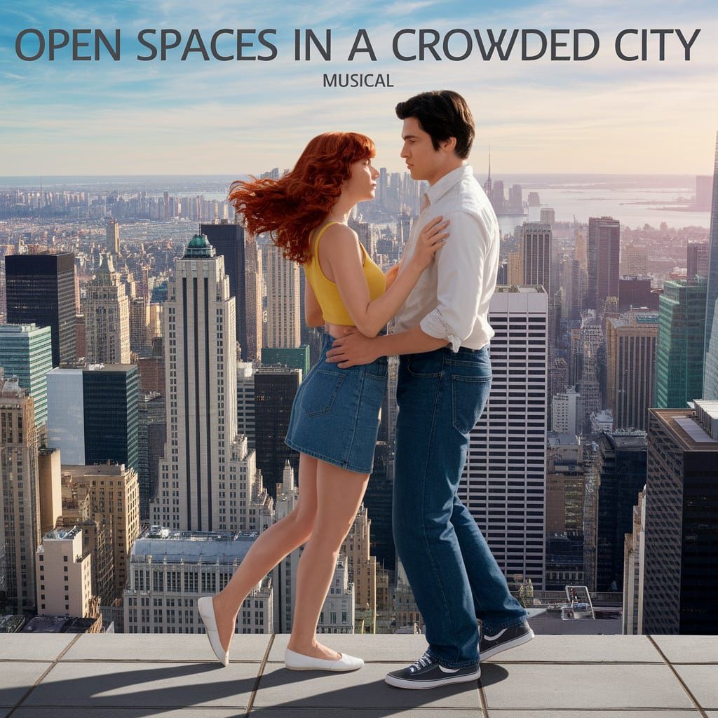 Couple Dancing on Skyscraper Roof with City View