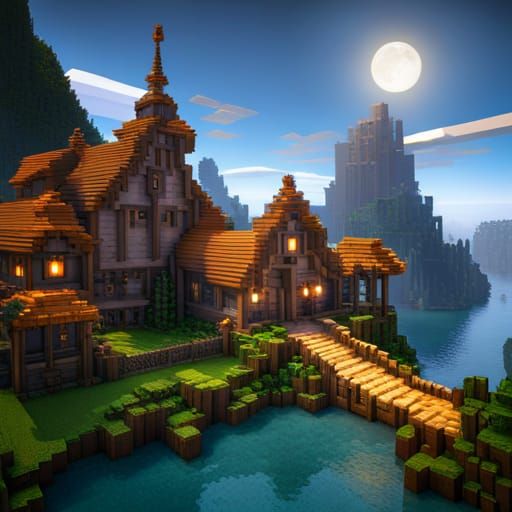 Detailed Minecraft House in 8k Pixel Art