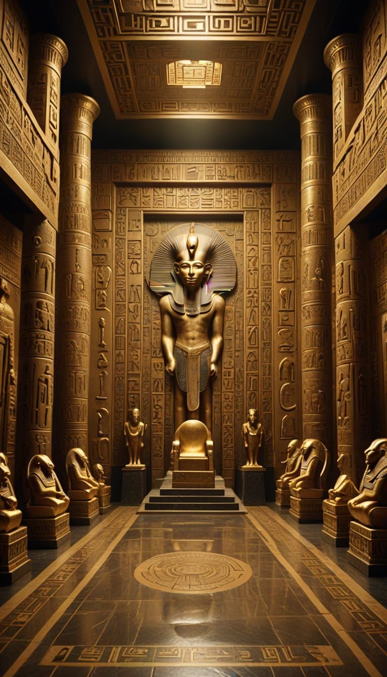 Egyptian Pharaoh in Throne Room Glory