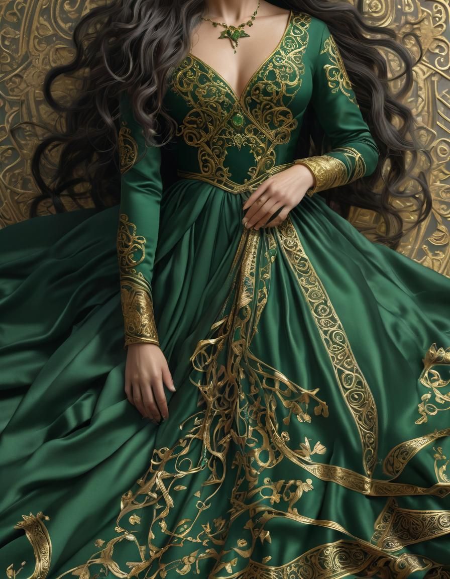 Celtic Priestess Emerges from Emerald Pond