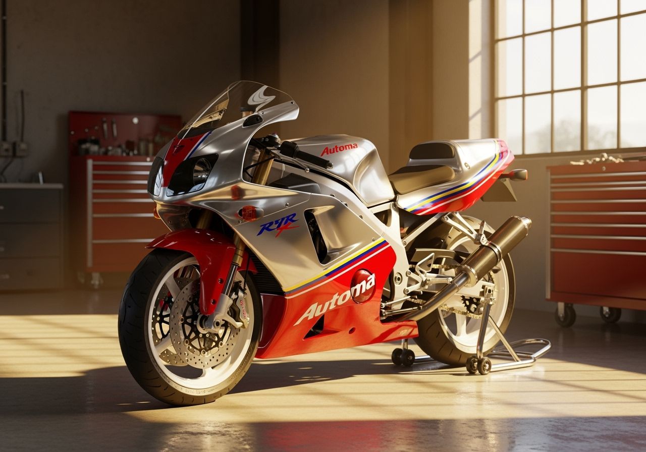 Automa Superbike: 3D Render in Industrial Garage
