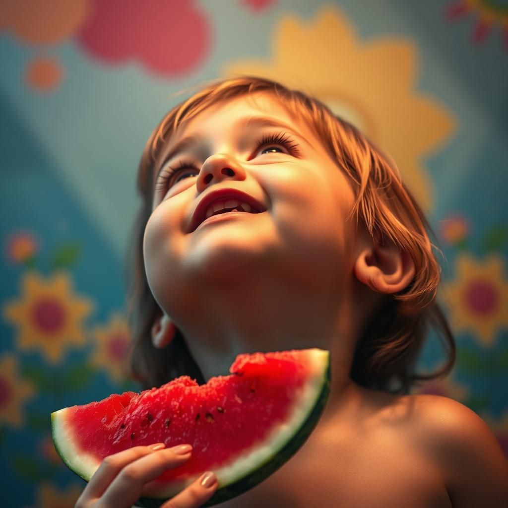 Child's Delight: Watermelon in Hyperrealistic Detail