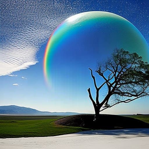 Radiant Rainbow Sphere Generated by AI