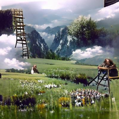 Garbo in a Meadow: Detailed Matte Painting